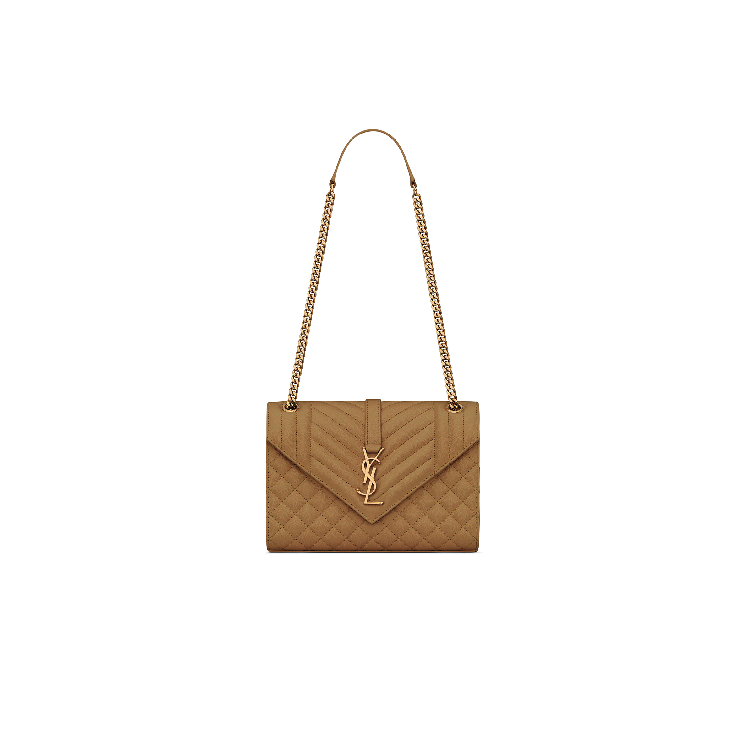 YSL ENVELOPE MEDIUM IN QUILTED GRAIN DE POUDRE EMBOSSED LEATHER 600185BOW973334 (24*17.5*6cm)